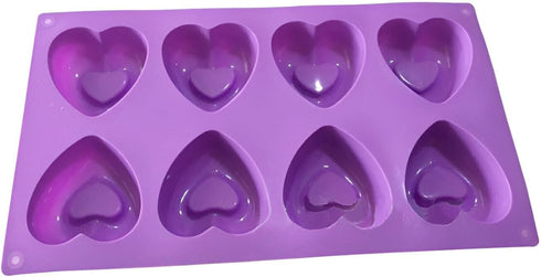 Hearts silicone mold for baking cupcake, brownie heart molds, heart shape silicone mold for baking, heart shaped muffin baking pans, 12, Purple...