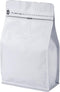 50 Count 8 Ounce Matt White Aluminum Foil Coffee Bags, Stand Up/Flat Bottom Side Gusset Coffee Pouches with Air Release Valve and Reusable Side Zi...