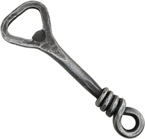 Hand Forged Twisted Handle Bottle Opener Wrought Iron Handmade Metal Beer Bottle Opener Black Antique Finish Heavy Duty Vintage Bottle Opener BY L...