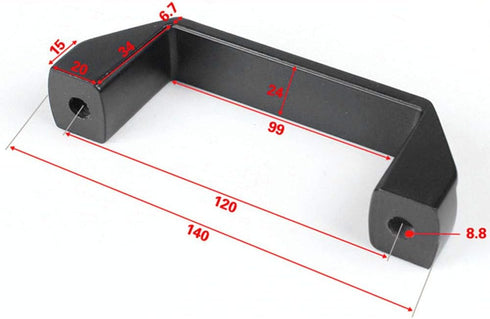 2-Pack Black Aluminium Alloy Handle Rectangular Industrial Pull Handle for 30 Series Aluminum Extrusion Profile Accessories 120mm...