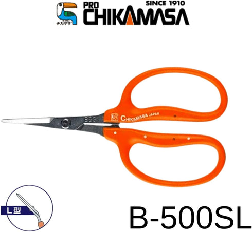 Chikamasa B-500SL Stainless Steel Grape Care Shears L-Shaped...