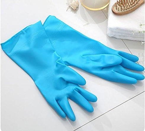 4 Pair Waterproof Reusable Dishwashing Nitrile Gloves for Car-washing Laundry Household Cleaning Medium...