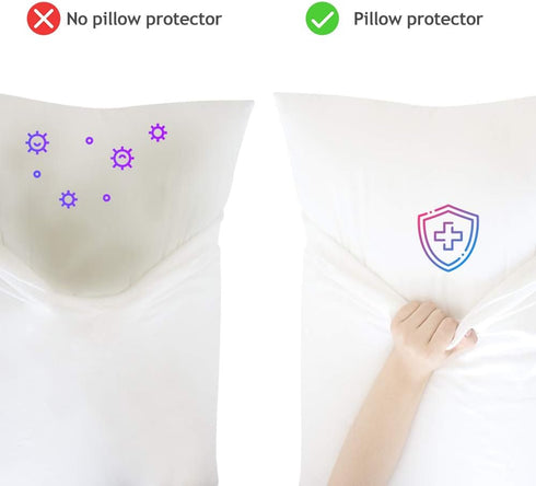 Sweet Forest 4Pack 100% Cotton Pillow Protectors, Standard Pillow Encasement Covers Cases with Zip -Breathable for Bed Pillows(20" x 26")...