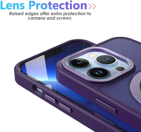Puxicu Magnetic Case for iPhone 13 Pro Max 6.7 Inch, Magnetic Invisible Stand, Compatible with MagSafe, Slim Hard Design, Shockproof, Drop Protect...