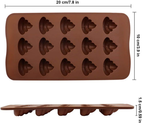 2Pcs Poop Silicone Molds, Silicone Funny Poop Molds for Chocolate, Cake, Candy, Pudding, Fondant, Poop Emotion Baking Mold, Soap Molds for Soap Ma...