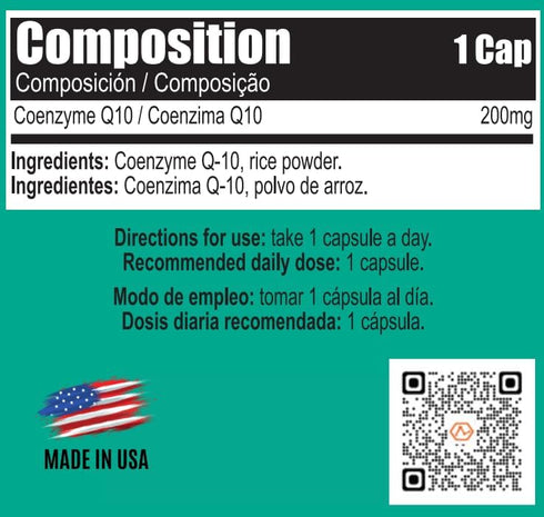 Coenzyme COQ-10 Anti-Aging and Slower-Aging, Support Heart Health with Our Fast Absorption Capsules. Vegan, Gluten Free, Keto, Paleo, All Diets, L...