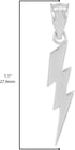 High Polish 925 Sterling Silver Lightning Bolt Charm Pendant Necklace, 16"...