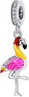 Flamingo Charm 925 Sterling Silver Bird Pendant Lucky Animal Bead for Pandora Charms Bracelet-Gift for Anniversary Birthday Christmas Day...