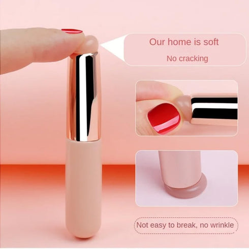4 Pack Mini Lip Brush with Cover Portable Soft Angled Concealer Makeup Brush Applicator Travel Lip Film Oil Brush Cosmetic Tools for Lip Gloss Lip...