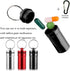 Aluminum Keychain Pill Box with Carabinieri?Air Tight Metal Pill Container?Waterproof Pill Organizers for Outdoor Camping?Travel (Black,RED and Si...