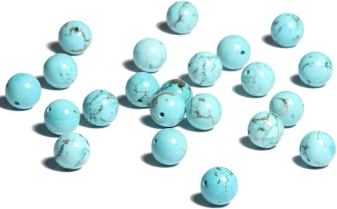 Yochus 8mm Blue turquoises Round Loose Beads Natural Stone Beads for Jewelry Making...