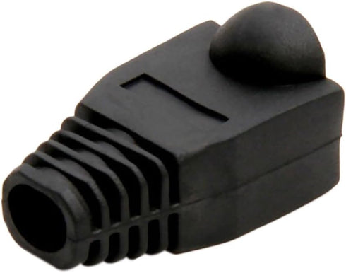 RilexAwhile 100 Pcs Black Soft Plastic CAT5E CAT6 Ethernet RJ45 Cable Cap Connector Boots Plug Cover Strain Relief Boots (Black)...