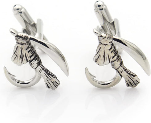 Fly Fishing Hook Fish Pair Cufflinks...