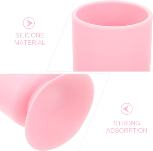 FOMIYES Silicone Suction Cup Pen Holder Pen Holders for Desk Pencil Case Organizer Makeup Brush Holders for Vanity Non Slip Flower Vase Makeup Org...