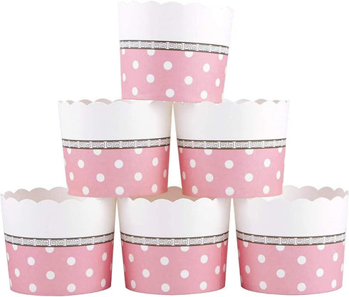 Webake Large Paper Baking Cups, 6oz Cupcake Muffin Cases Jumbo Cupcake Liners, Set of 25 Pink Cupcake Liners for Valentine's Day, Wedding...