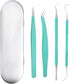 MUZOCT 4Pcs Vinyl Weeding Tool Kits, Stainless Steel Weeder,Hook,Pick,Tweezers Crafting Set Packed with Case...