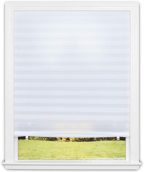 Redi Shade No Tools Original Light Filtering Pleated Fabric Shade White, 36" W x 72" L, 1 Pack...