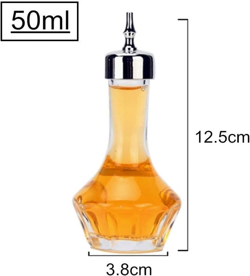 Bitters Bottle - 50ml Glass Dash Bottle with Stainless Steel Dasher Top, Professional Bar Tool for Making Cocktails (Sliver)...