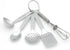 Mini Stainless Steel Kitchen Tool Set with Keychain(3.5"),Set of 5,Includes Whisk, Spatula, Spoon, Skimmer,Soup ladle...
