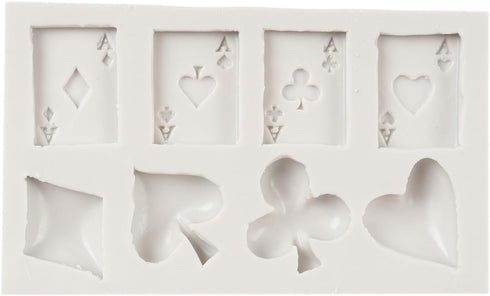 Poker Silicone Molds Playing Cards Hearts Diamonds Spades Clubs Fondant Mold For Cake Decoration Chocolate Candy Cupcake Topper Sugar Craft Gum Pa...