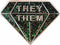 They Them Gender Pronouns Enamel Pin Brooch, Green Glitter Diamond Shape Lapel Pin, 1 Inch Wide...