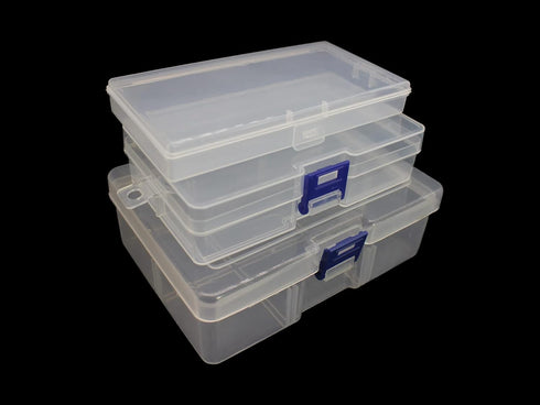 3pcs Clear Plastic Organizer Container Box, Containers Storage Box with Snap-Tight Closure Latch for Small Crafts,Jewelry Making & Sewing Crafts (...