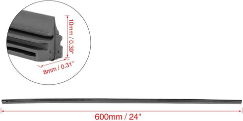 X AUTOHAUX 2pcs 600mm 24inch 8x10mm 3 Section Rubber Windshield Wiper Blade Refills for Car...