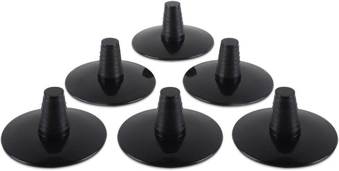 6Pcs Bottle Top Stem, 3.15 x 3.15 x 1.57" Glass Beer Bottles Top Holder for Crafts,Wine Bottles Top Stems Base Stand Rubber(Black)...