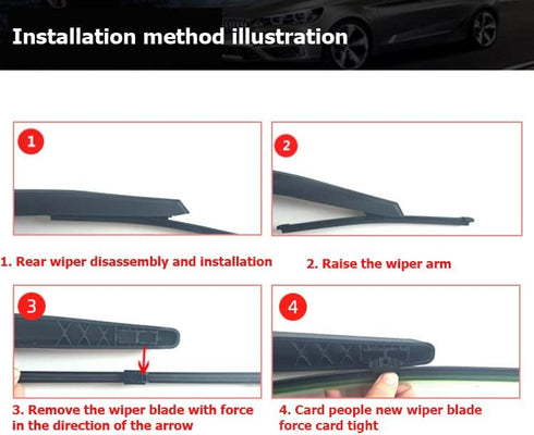 SIMPWIBLD Replacement for Ford Kuga 2013-2017/Ford Escape 2013-2018/Lincoln MKX 2016-2017 Rear Windshield Wiper Blade Arm Set, Easy to Install (se...