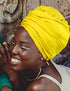 Harewom Hair Scarves and Wraps for Black Women Long Solid Stretch Vintage Headband Ties Bulk for Church Holiday Winter Yellow...