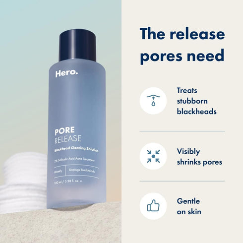 Hero Cosmetics Pore Release Blackhead Clearing Solution - Exfoliating Toner Featuring BHA, PHA, AHA and 2% Salicylic Acid (100 ml)...