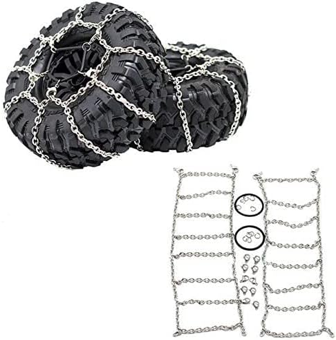 2Pcs Metal Snow Anti-Slip Tires Metal Steel Chain For 1/10 RC Rock CrawlerTRX-4 TRX4 Axial SCX10 90046...