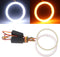 Qasim 1-Pair 80MM White+Amber Switchback 102SMD 4014 LED Halo Ring Angel Eyes Led Lights 12V...