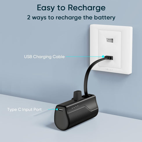 Mini Portable Charger 5000mAh, iPhone Power Bank Charging Battery Pack, External Backup Phone Charger Compatible with iPhone 14, 13, 12, 11, X, XR...