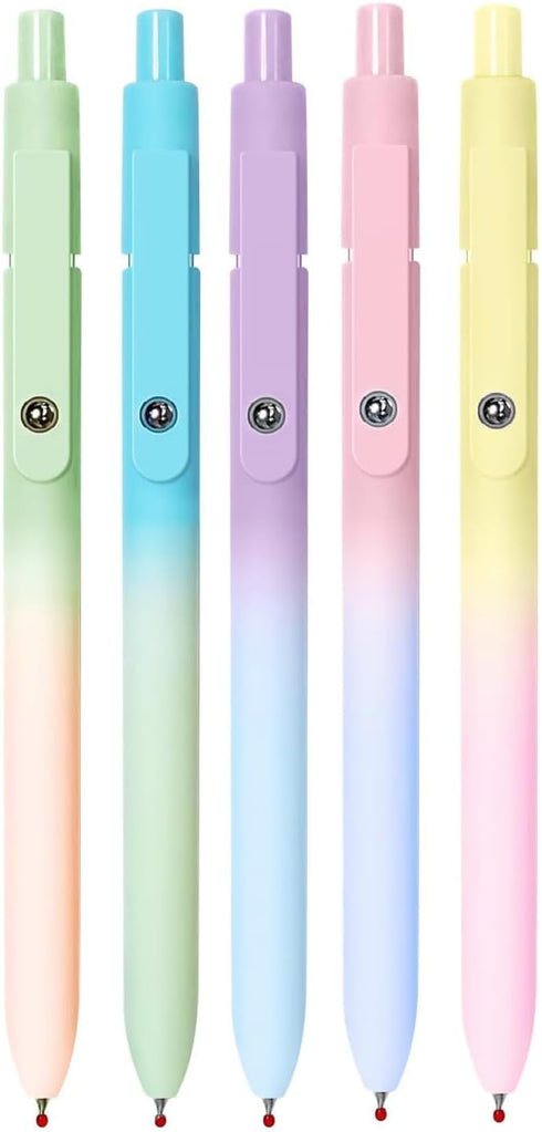 MIUTME 5Pcs Gel Pens, Pastel Retractable Gel Pens Quick Dry Ink Pens Fine Point Premium Smooth Writing Pens, Aesthetic Pens for School & Office Su...