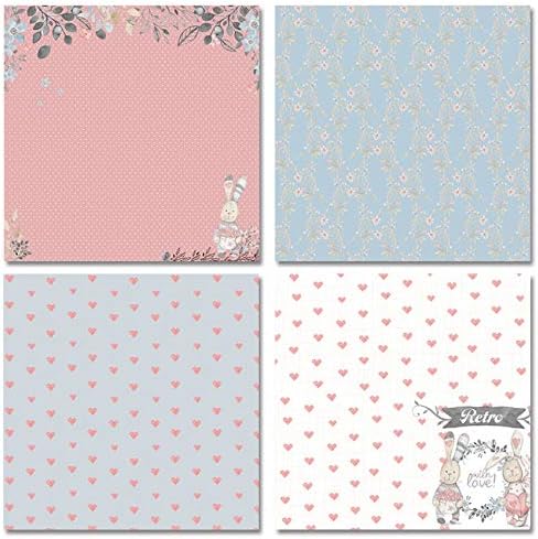 Happy Easter Rabbit with love Theme Scrapbook, DIY Album Scrapbook Paper, Hand Account, Greeting Card Making Background Paper Craft Supplies Paint...