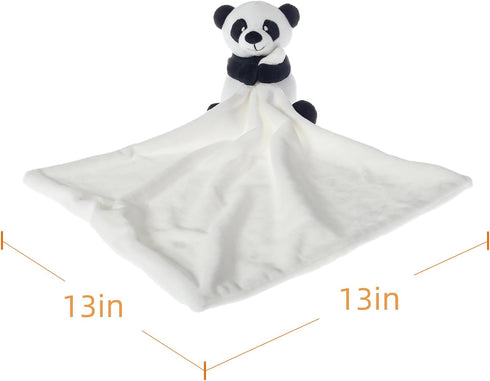 Apricot Lamb Stuffed Animals Security Blanket Panda Infant Nursery Character Blanket Luxury Snuggler Plush (White Panda, 10 Inches)...