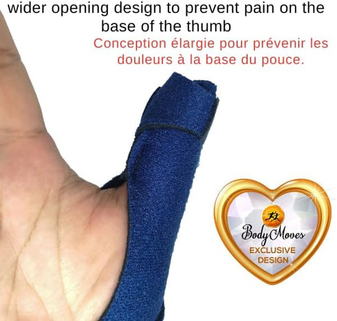 BodyMoves New Thumb Splint Brace Plus Finger Hot and Cold Gel Pack- tenosynovitis, Tendonitis, Trigger Thumb spica,Carpal Tunnel, CMC Adjustable w...