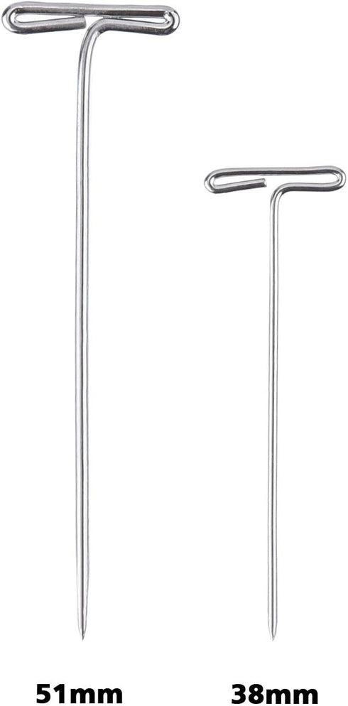 Blulu 150 Pieces Steel T-pins for Blocking Knitting, Modelling and Crafts(2 Inch, 1-1/2 Inch)...