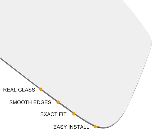X AUTOHAUX Car Rearview Mirror Glass Replacement with Backing Plate Heated Right Side Passenger Side for Audi A6 Quattro S6...
