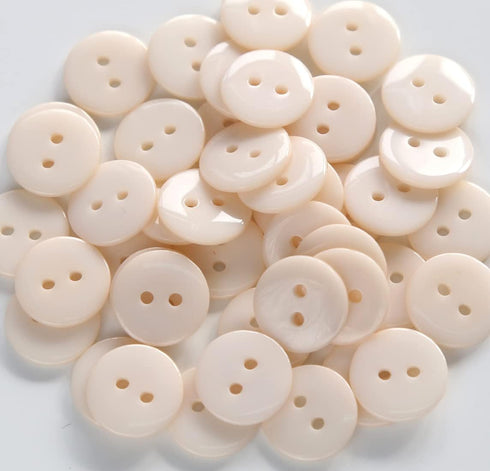 200pcs 5/8 Inch(15mm) Beige Buttons 2 Holes Resin Button for Sewing and DIY Crafts...