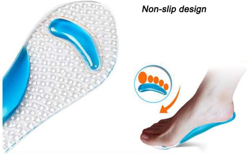 High Heel Insoles Inserts,3/4 Gel Cushion Pads Relief Pain High Arch Support Shoe Insole Flat Soles for Women High Heel Sandals Boots(Clear)...