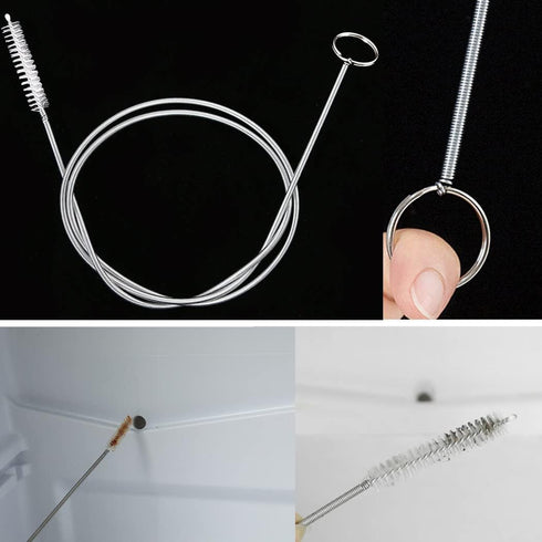 2 Pack 60 Inch Extra Long Tube Brush Pipe Cleaner, Stainless Steel Flexible Drain Tube Cleaning Brushes for Sink Refrigerator Drain, Aquarium Filt...