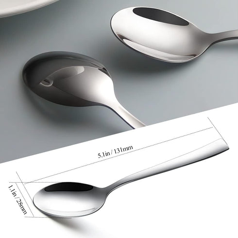 6-Piece Demitasse Espresso Spoons,5.1-Inch Mini Coffee Spoons Stainless Steel Small Spoons Mini Espresso Spoon for Dessert Ice Cream...