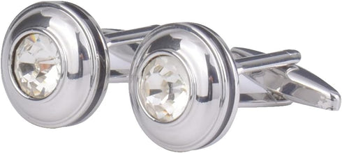 Mens classic cufflinks business wedding shirts gifts (white)...