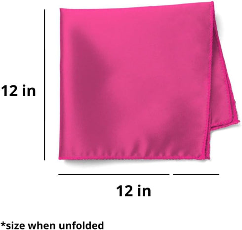 tiemart Bright Fuchsia Solid Color Pocket Square...