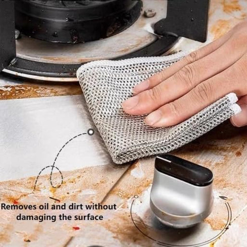 Poshzon Cleaning Cloths, Hevito Multipurpose Wire Miracle Cleaning Cloths, Multipurpose Wire Dishwashing Rags for Wet and Dry, for washing dishes,...