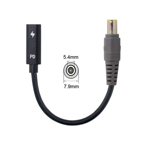 JSER Xiwai Type C USB-C Female Input to DC Power PD Charge Cable fit for Laptop 18-20V (7.9x5.4mm for HP)...