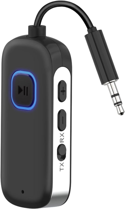 Airplane Bluetooth Adapter - Wireless Bluetooth 5.3 Transmitter Receiver Supports 2 Wireless Devices, 3.5mm AUX Bluetooth Audio Adapter for in-Fli...