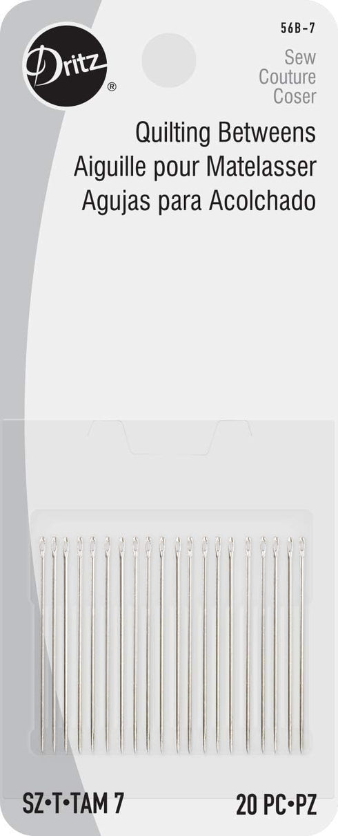 Dritz 56B-7 Quilting Betweens Hand Needles, Size 7 (20-Count) Nickel...